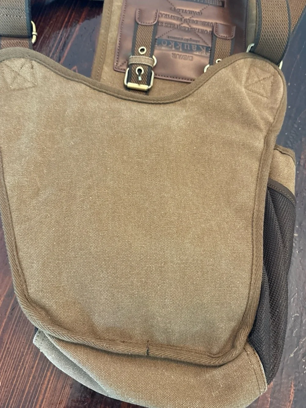 Kaukko Olive Brown Canvas Messenger Sling Bag for Men